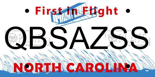 QBSAZSS North Carolina License Plate