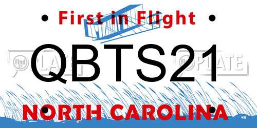 QBTS21 North Carolina License Plate