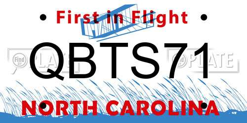 QBTS71 North Carolina License Plate