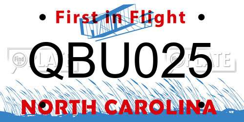 QBU025 North Carolina License Plate