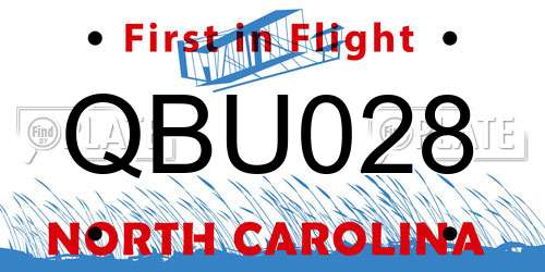 QBU028 North Carolina License Plate