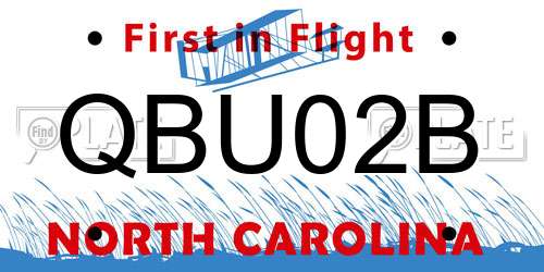 QBU02B North Carolina License Plate