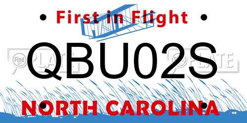 QBU02S North Carolina License Plate