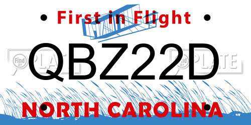 QBZ22D North Carolina License Plate