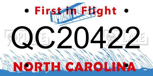 QC20422 North Carolina License Plate