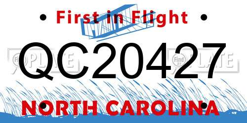 QC20427 North Carolina License Plate