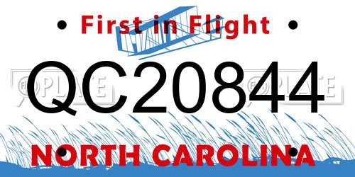 QC20844 North Carolina License Plate