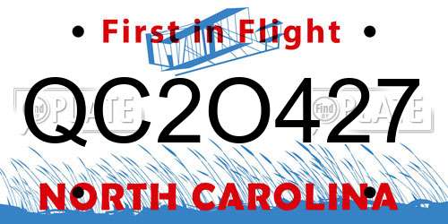 QC2O427 North Carolina License Plate