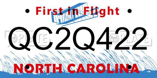 QC2Q422 North Carolina License Plate