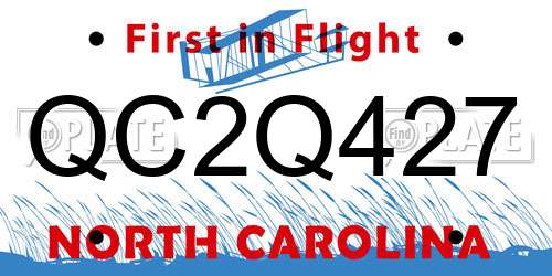 QC2Q427 North Carolina License Plate
