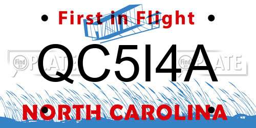 QC5I4A North Carolina License Plate