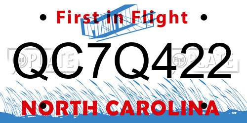 QC7Q422 North Carolina License Plate