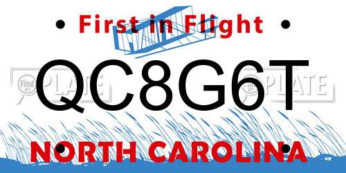 QC8G6T North Carolina License Plate