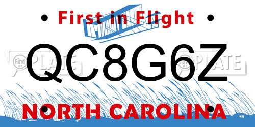 QC8G6Z North Carolina License Plate