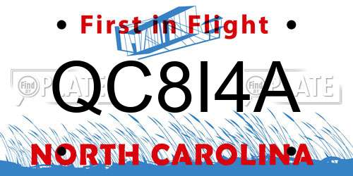 QC8I4A North Carolina License Plate