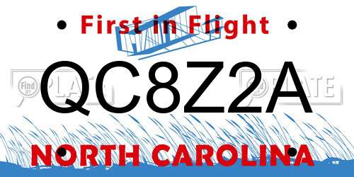 QC8Z2A North Carolina License Plate