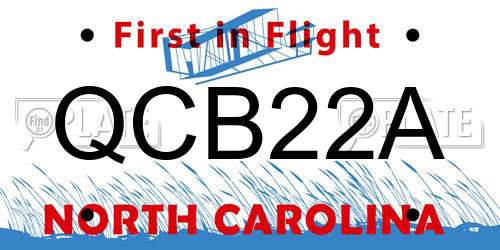 QCB22A North Carolina License Plate