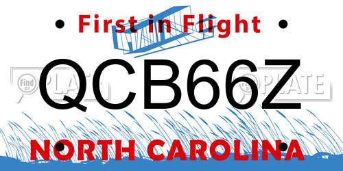 QCB66Z North Carolina License Plate