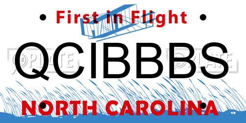 QCIBBBS North Carolina License Plate