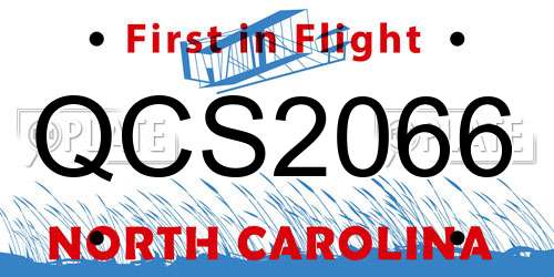 QCS2066 North Carolina License Plate