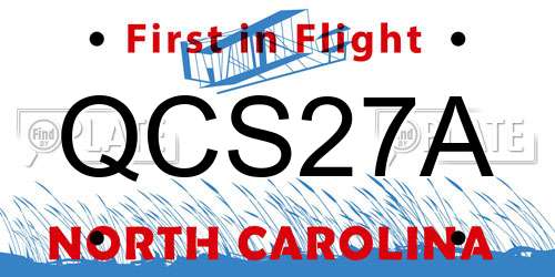QCS27A North Carolina License Plate