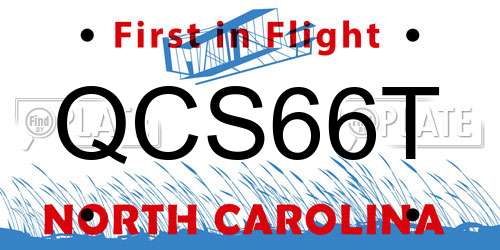 QCS66T North Carolina License Plate