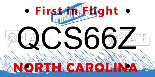 QCS66Z North Carolina License Plate