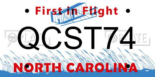 QCST74 North Carolina License Plate