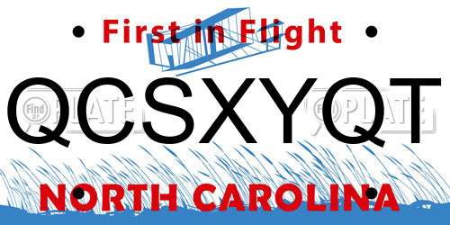 QCSXYQT North Carolina License Plate