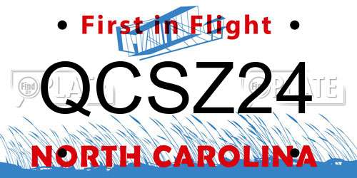 QCSZ24 North Carolina License Plate