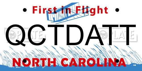 QCTDATT North Carolina License Plate