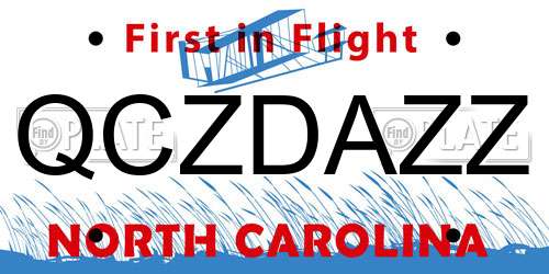 QCZDAZZ North Carolina License Plate