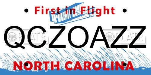 QCZOAZZ North Carolina License Plate