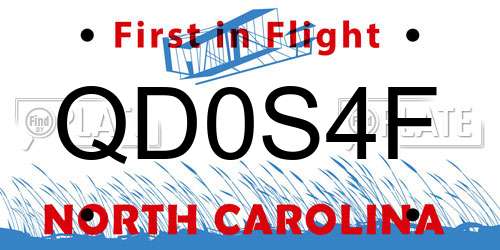 QD0S4F North Carolina License Plate