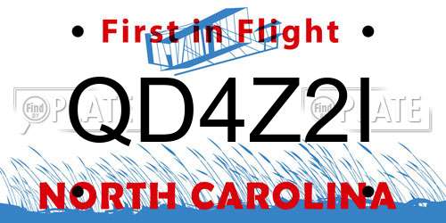 QD4Z2I North Carolina License Plate