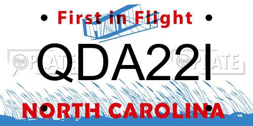 QDA22I North Carolina License Plate