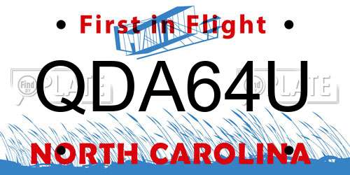 QDA64U North Carolina License Plate