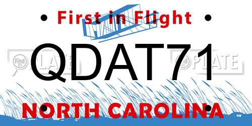 QDAT71 North Carolina License Plate