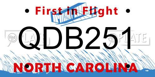 QDB251 North Carolina License Plate