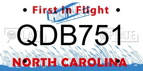 QDB751 North Carolina License Plate