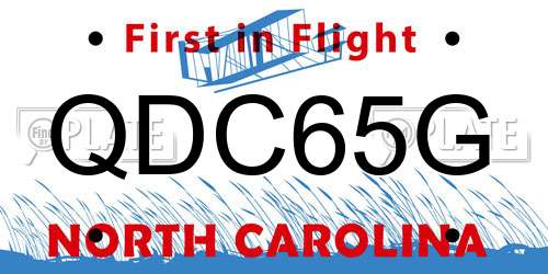 QDC65G North Carolina License Plate
