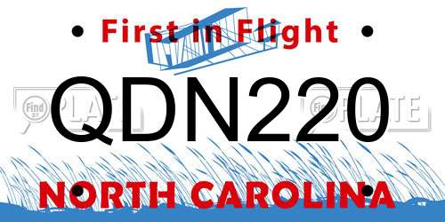 QDN220 North Carolina License Plate
