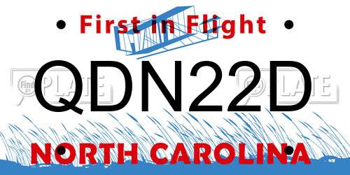 QDN22D North Carolina License Plate