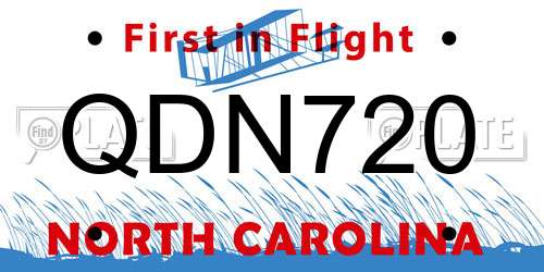 QDN720 North Carolina License Plate