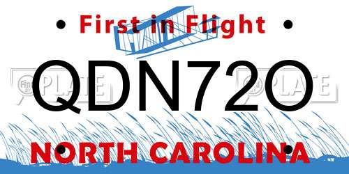QDN72O North Carolina License Plate