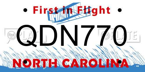 QDN770 North Carolina License Plate