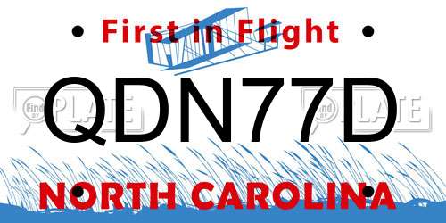 QDN77D North Carolina License Plate