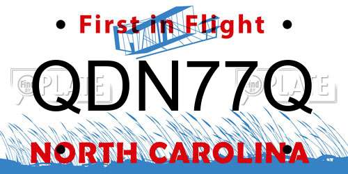 QDN77Q North Carolina License Plate