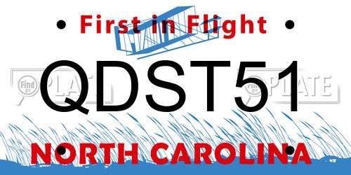 QDST51 North Carolina License Plate