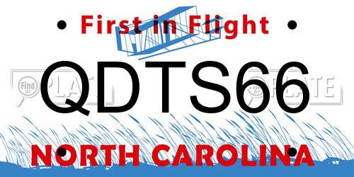 QDTS66 North Carolina License Plate